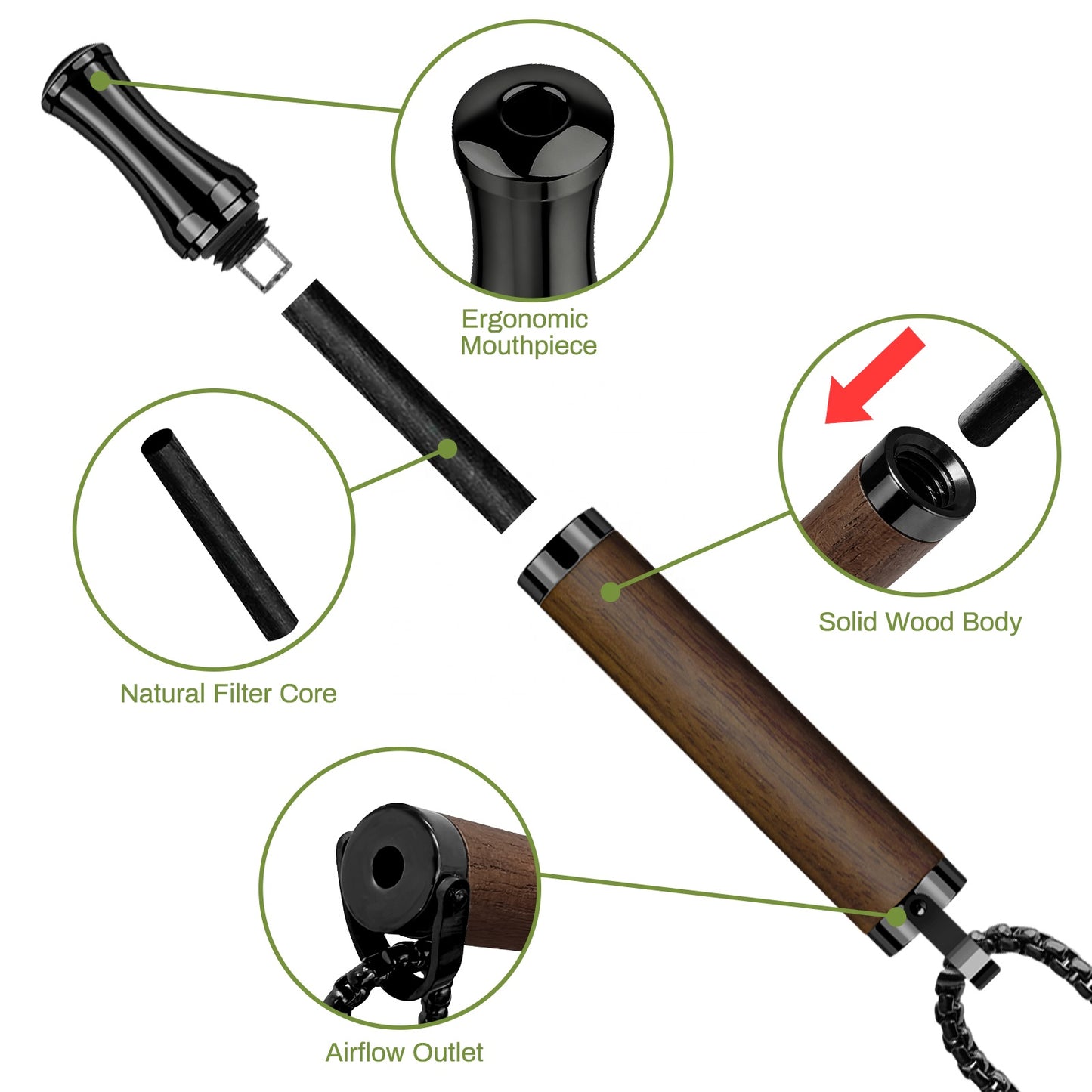 Aeris™ Wood Mouthpiece – помощно средство за отказване от цигарите с вкус по избор